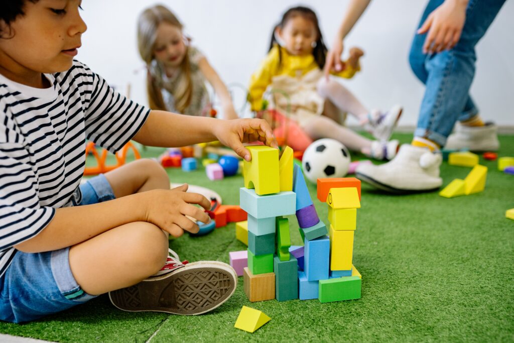 Kids playing at preschool