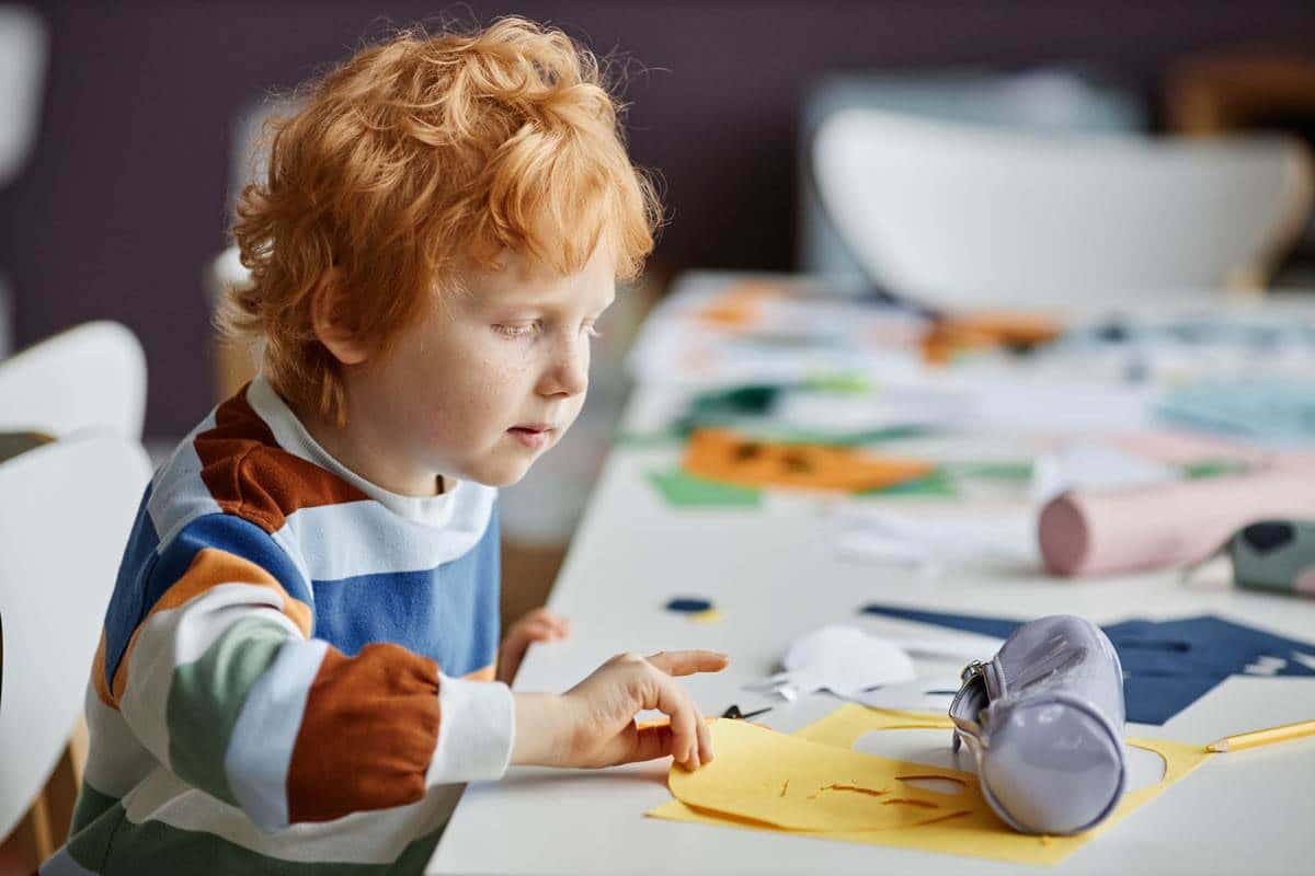 child making crafts
